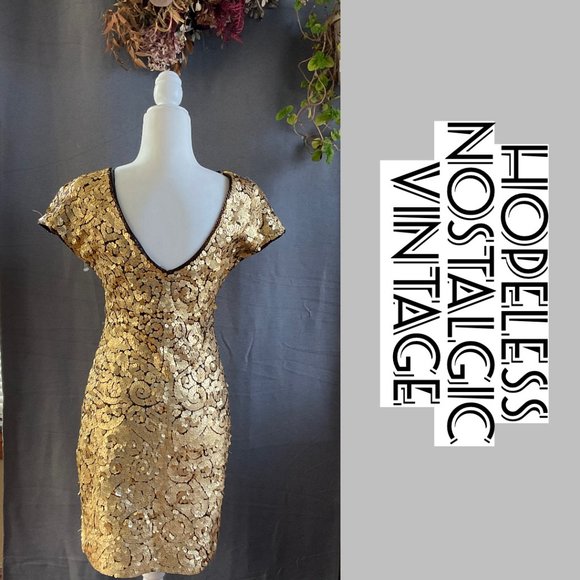 Vintage Morgan Taylor Sequenced Dress ASO Maxine Shaw - Picture 3 of 5